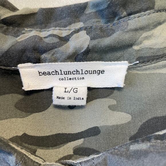 Beachlunchlounge Camo Button-Up Top Size L – Women's Long Sleeve Shirt - Picture 7 of 9